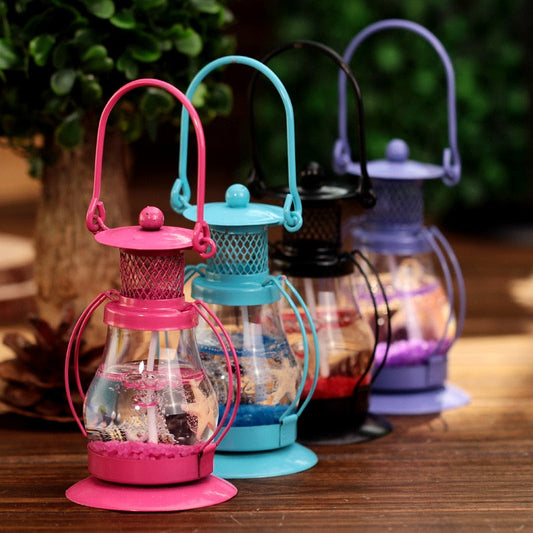 1pc Small Ocean Kerosene Lamp Shaped Jelly Candle Party Atmosphere Furnishings Candle for Nostalgia Lamp