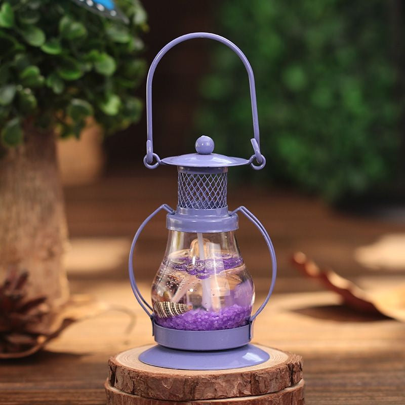 1pc Small Ocean Kerosene Lamp Shaped Jelly Candle Party Atmosphere Furnishings Candle for Nostalgia Lamp